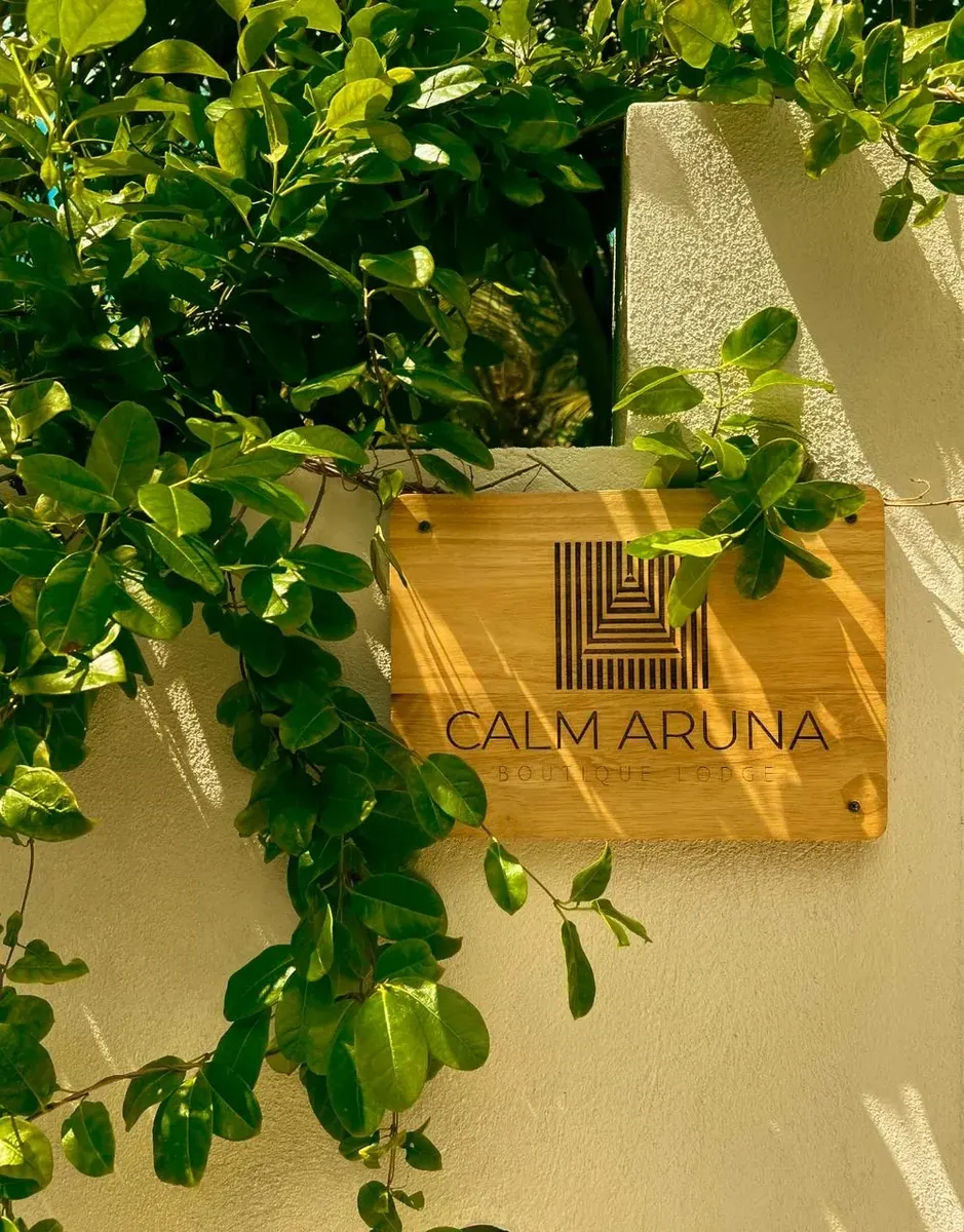 Calm Aruna botanical sign